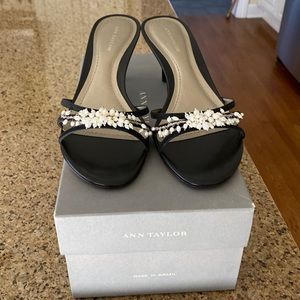 Brand new never used black leather sandals